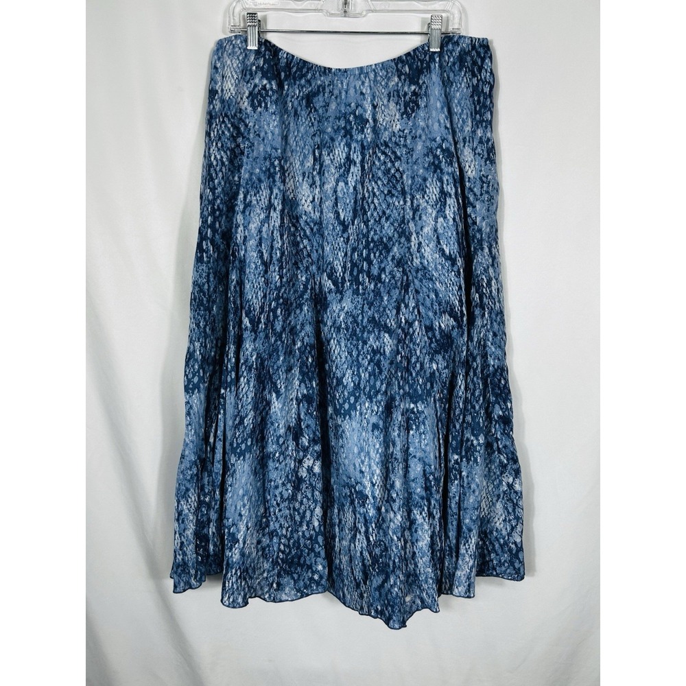 Womens Bohemian Maxi Skirt Size 18 Blue Animal Flowy Peasant Fairy 100% Cotton